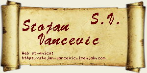 Stojan Vančević vizit kartica
